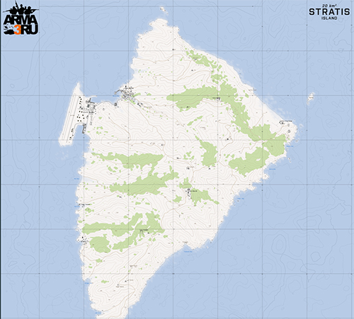 Карта острова Стратис